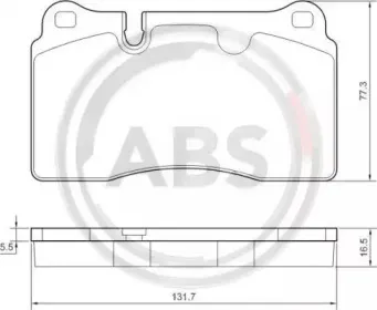 37614 A.B.S. Комплект тормозных колодок, дисковый тормоз