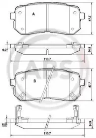 37619 A.B.S. Комплект тормозных колодок, дисковый тормоз
