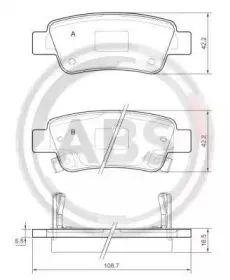 37651 A.B.S. Комплект тормозных колодок, дисковый тормоз
