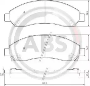 37654 A.B.S. Комплект тормозных колодок, дисковый тормоз