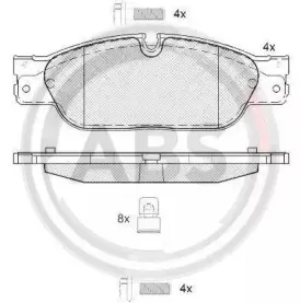 37660 A.B.S. Комплект тормозных колодок, дисковый тормоз
