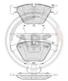 37667 A.B.S. Комплект тормозных колодок, дисковый тормоз
