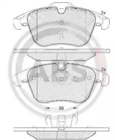 37686 A.B.S. Комплект тормозных колодок, дисковый тормоз
