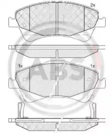 37722 A.B.S. Комплект тормозных колодок, дисковый тормоз