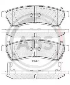 37747 A.B.S. Комплект тормозных колодок, дисковый тормоз