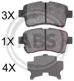 37843 A.B.S. Комплект тормозных колодок, дисковый тормоз