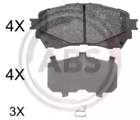 37977 A.B.S. Комплект тормозных колодок, дисковый тормоз