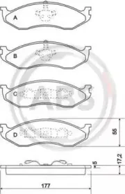 38477 A.B.S. Комплект тормозных колодок, дисковый тормоз