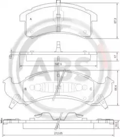 38505 A.B.S. Комплект тормозных колодок, дисковый тормоз