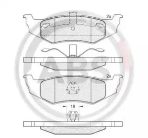 38759 A.B.S. Комплект тормозных колодок, дисковый тормоз