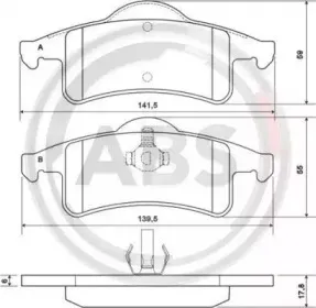 38791 A.B.S. Комплект тормозных колодок, дисковый тормоз