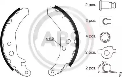 8855 A.B.S. Комплект тормозных колодок