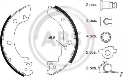 8856 A.B.S. Комплект тормозных колодок