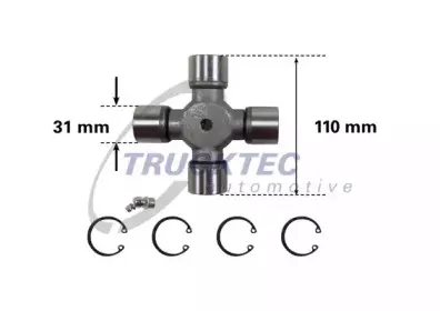 0134038 TRUCKTEC AUTOMOTIVE Шарнир, продольный вал