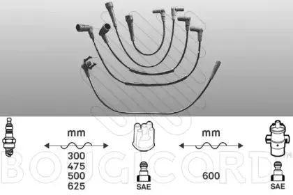 1416 BOUGICORD Комплект проводов зажигания