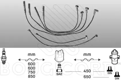4121 BOUGICORD Комплект проводов зажигания