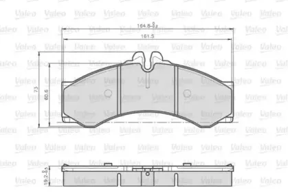 872153 VALEO Комплект тормозных колодок, дисковый тормоз