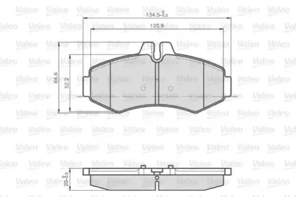 872022 VALEO Комплект тормозных колодок, дисковый тормоз