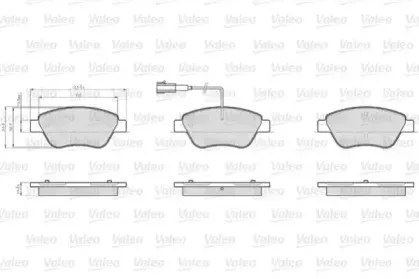 872705 VALEO Комплект тормозных колодок, дисковый тормоз