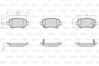 872417 VALEO Комплект тормозных колодок, дисковый тормоз