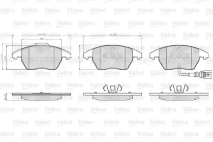 872587 VALEO Комплект тормозных колодок, дисковый тормоз