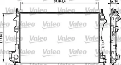 732877 VALEO Радиатор, охлаждение двигателя