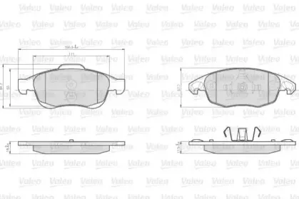 872538 VALEO Комплект тормозных колодок, дисковый тормоз