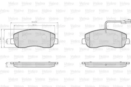 872147 VALEO Комплект тормозных колодок, дисковый тормоз