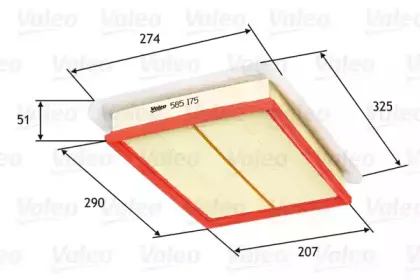 585175 VALEO Воздушный фильтр