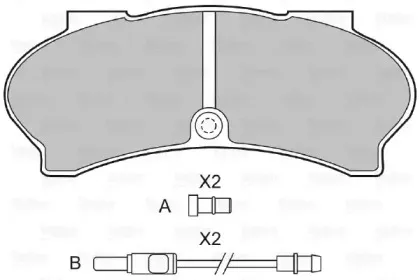598594 VALEO Комплект тормозных колодок, дисковый тормоз