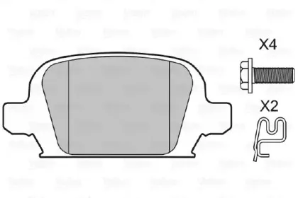 598457 VALEO Комплект тормозных колодок, дисковый тормоз