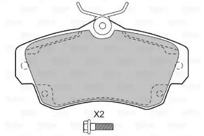 598543 VALEO Комплект тормозных колодок, дисковый тормоз