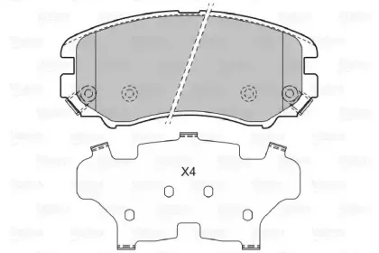 598744 VALEO Комплект тормозных колодок, дисковый тормоз
