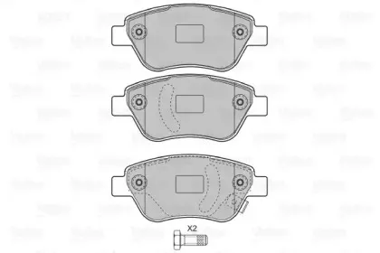 598825 VALEO Комплект тормозных колодок, дисковый тормоз