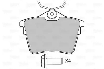 598664 VALEO Комплект тормозных колодок, дисковый тормоз