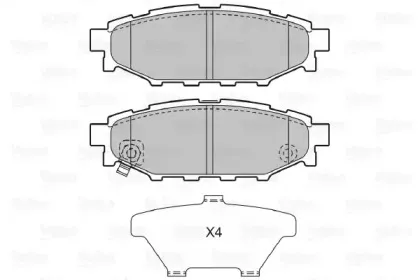 598929 VALEO Комплект тормозных колодок, дисковый тормоз