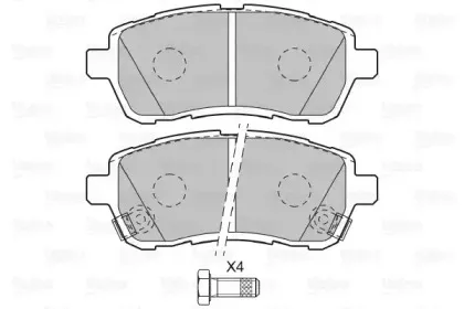 598999 VALEO Комплект тормозных колодок, дисковый тормоз