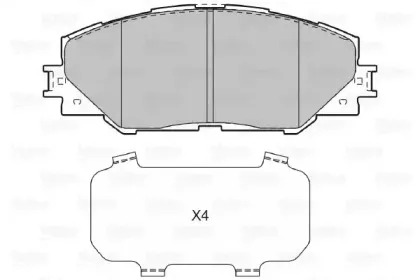 601037 VALEO Комплект тормозных колодок, дисковый тормоз