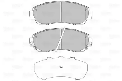 601349 VALEO Комплект тормозных колодок, дисковый тормоз