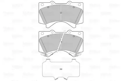 601339 VALEO Комплект тормозных колодок, дисковый тормоз