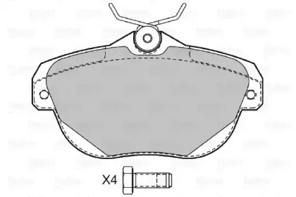 598939 VALEO Комплект тормозных колодок, дисковый тормоз