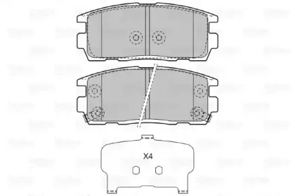598941 VALEO Комплект тормозных колодок, дисковый тормоз