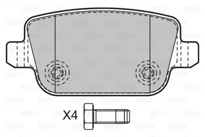 598935 VALEO Комплект тормозных колодок, дисковый тормоз