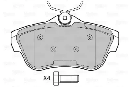 601039 VALEO Комплект тормозных колодок, дисковый тормоз