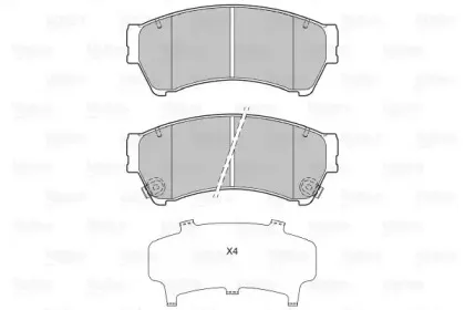 601065 VALEO Комплект тормозных колодок, дисковый тормоз