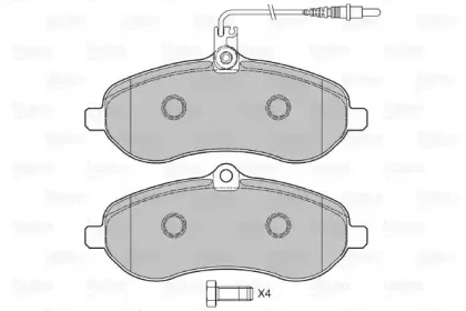 598899 VALEO Комплект тормозных колодок, дисковый тормоз