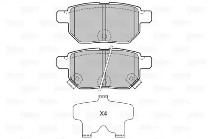 598933 VALEO Комплект тормозных колодок, дисковый тормоз