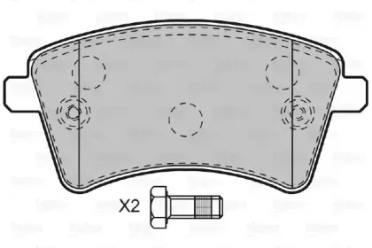 601010 VALEO Комплект тормозных колодок, дисковый тормоз