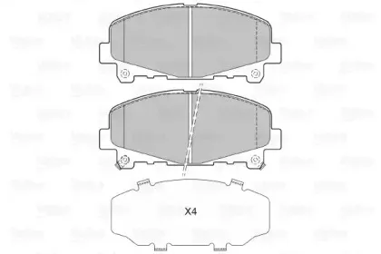 601351 VALEO Комплект тормозных колодок, дисковый тормоз
