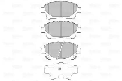 601060 VALEO Комплект тормозных колодок, дисковый тормоз